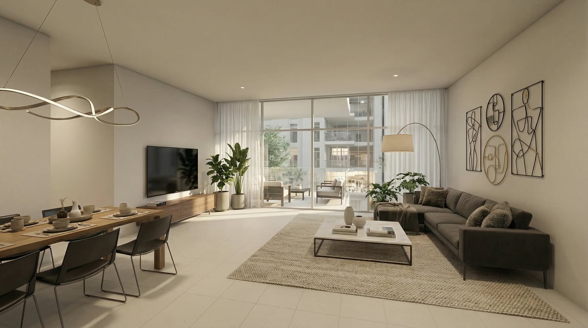 הדמיית פנים לחלל מינימליסטי עם גוונים ניטרליים — View Boost