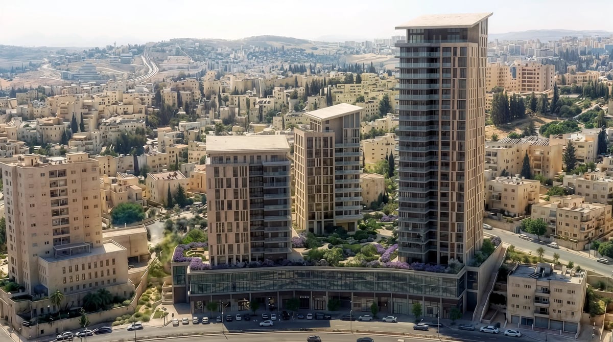 הדמיית אוויר למגדלי מגורים ומסחר בלב העיר — View Boost